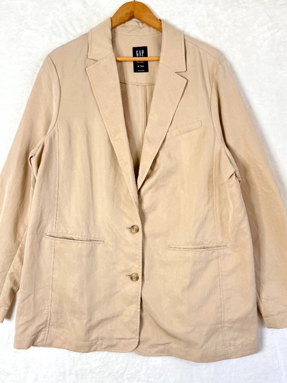 GAP SoftSuit Tencel Lyocell Two Button Relaxed Lightweight Blazer Jacket XL Tall